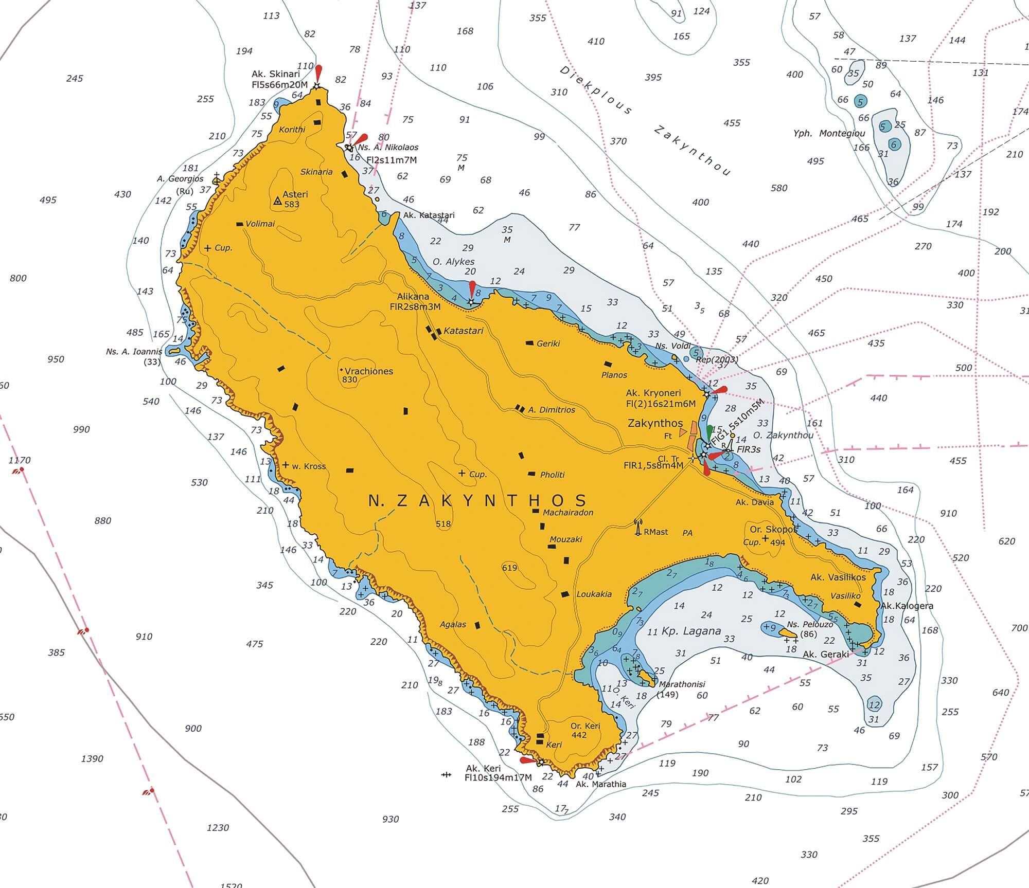 Χάρτης Ζάκυνθος — Deck Boat Rentals